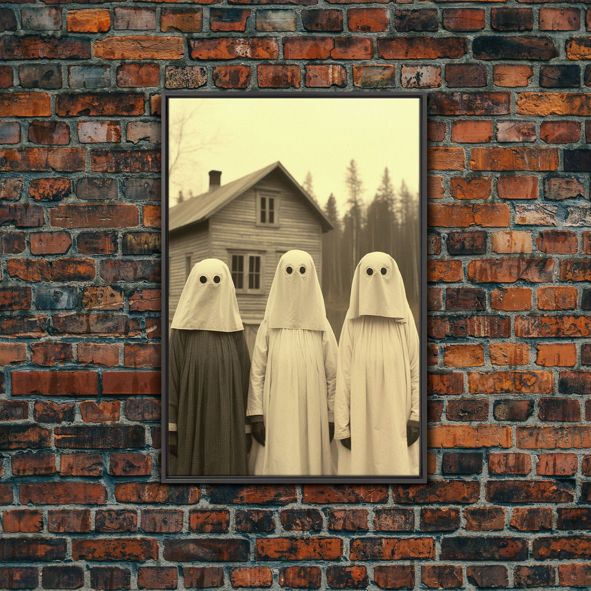 Ghost Art Print, Haunted House Art, Horror Art Print, Spooky Room Decor, Canvas Print, Wall Art, Vertical Print, Home Decor, Wall Decor