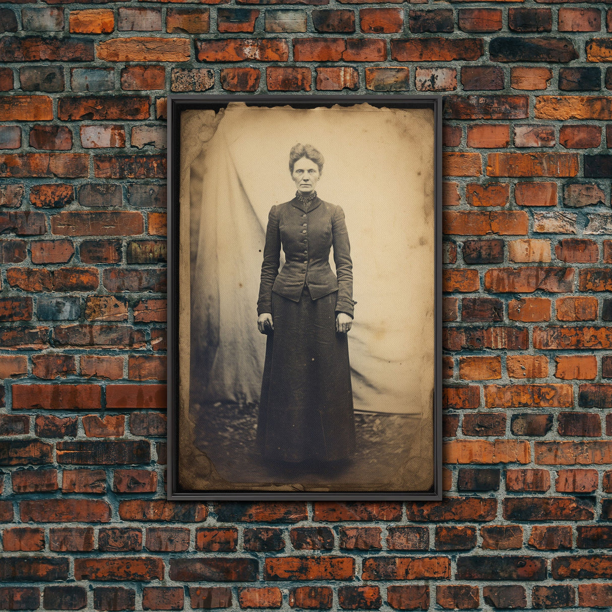Portrait From Photo, Victorian Wall Art, Antique Photograph, Canvas Print, Wall Art, Vertical Print, Southern Decor, Victorian Woman