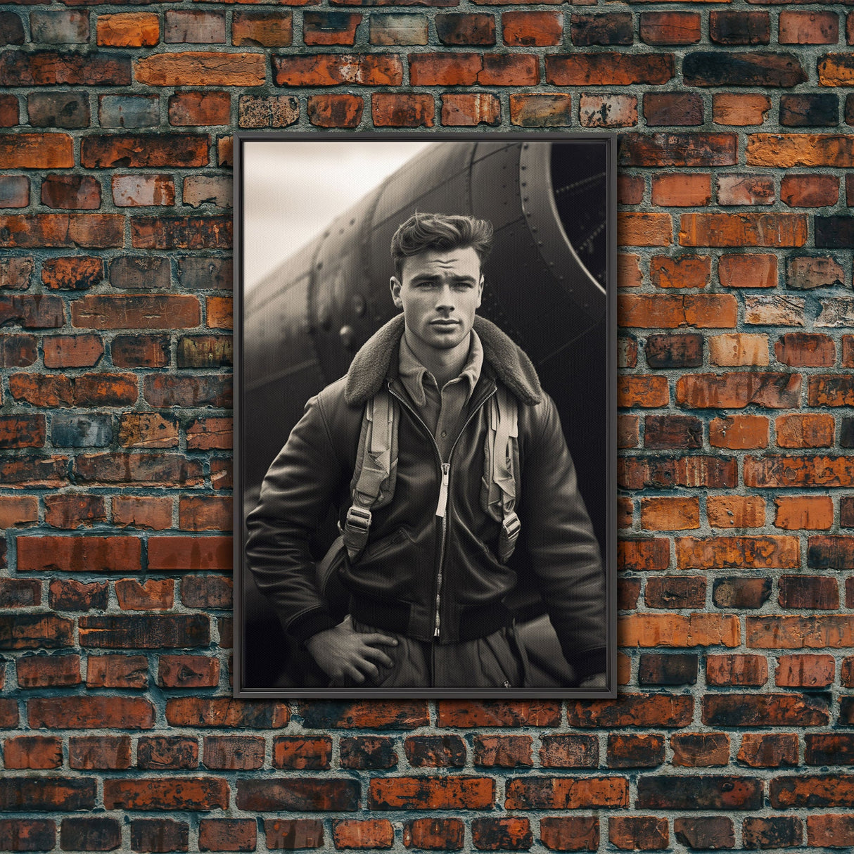 World War 2, Vintage Photo, Aviation Wall Art, Pilot Wall Art, Canvas Print, Wall Art, Vertical Print, Gift For Him, Office Wall Art