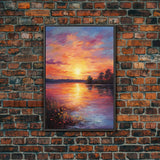 Sunset Wall Art, River Art Print, Landscape Wall Art, Nature Print, Canvas Print, Wall Art, Vertical Art, Going Away Gift, Over Bed Wall Art