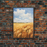Wheat Feld Wall Art. Farm Wall Print, Landscape Art, Canvas Print, Wall Art, Vertical Art, Gift For Friend, Farmhouse Wall Decor, RV Decor