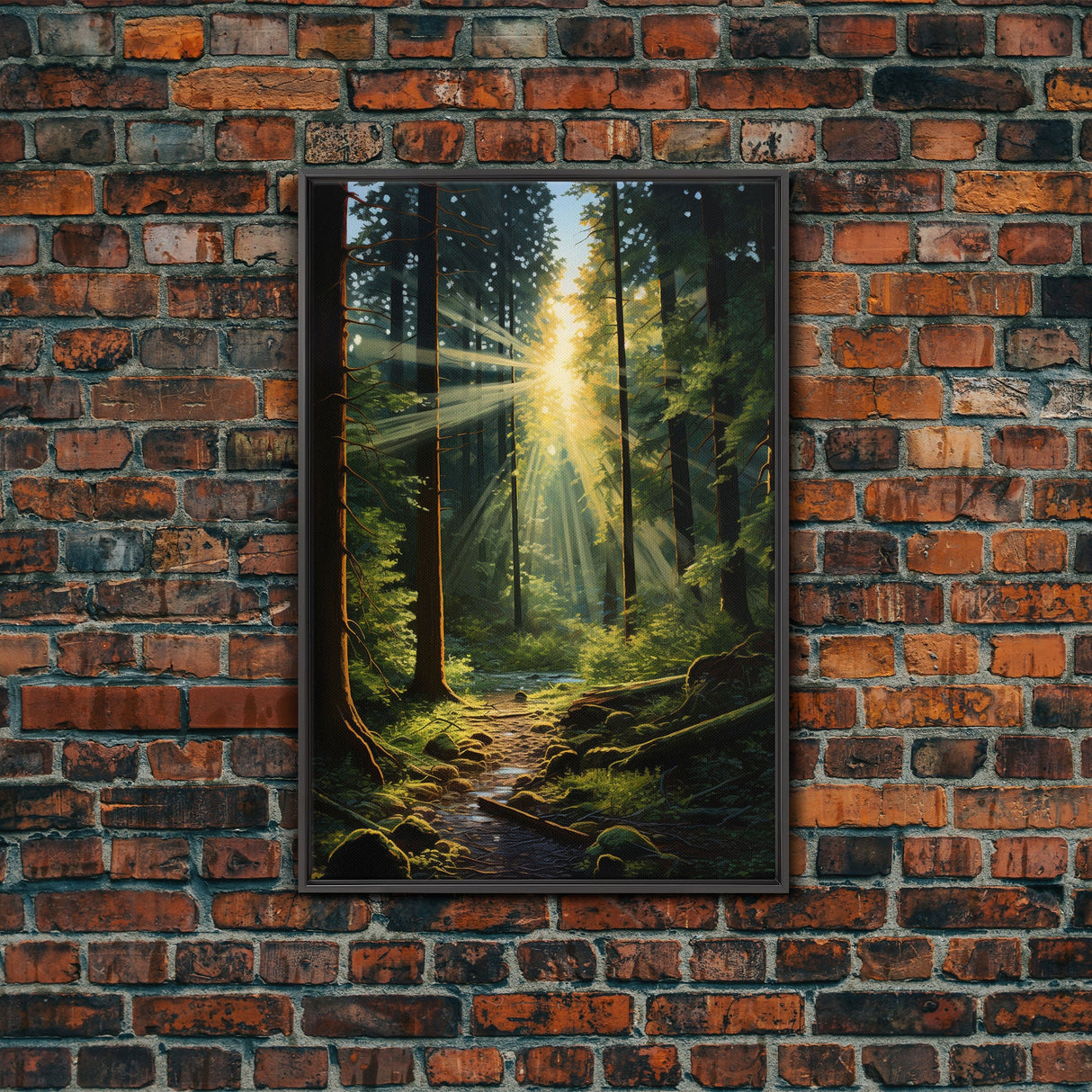 Forest Wall Print, Trees Art Print, Sunset Canvas Print, Wall Art, Vertical Art, Landscape Print, Gift For Boss, College Dorm Decor