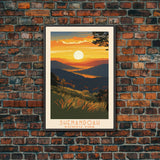 Shenandoah National Park Virginia Travel Art, National Park Print, Minimalist Travel Art, Midcentury Modern Style Landscape Painting