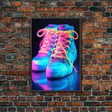 Sneaker Wall Art, Shoe Wall Art, Canvas Print, Wall Hanging, Portrait Art, Room Decor, College Dorm Art, Unique Wall Decor, Gift For Friend
