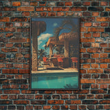 Pool Decor, Bar Decor, Outdoor Wall Decor, Canvas Print, Wall Hanging, Portrait Art, Apartment Wall Decor, First Home Gift, Trendy Wall Art