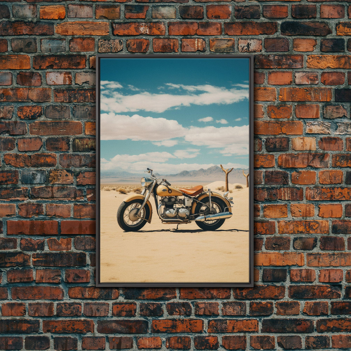 Motorcycle Wall Art, Man Cave Wall Art, Canvas Print, Wall Hanging, Portrait Art, Gift For Friend, Tiny House Decor, Home Decor Prints