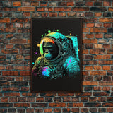 To The Moon, Space Ape Astronaut, Framed Canvas Print, GME, NFT Style Decor, Large Wall Art