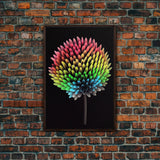 Neon Dandelion, Framed Canvas Print, Original Painting, Huge Wall Art, Large Format Living Room Art