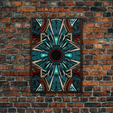 Art Deco Pattern Wall art - Framed Canvas Print - Art Deco - Red & blue art - Colorful painting - Patterns art - Wall art - Living room art