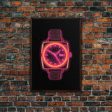 Vaporwave Wrist Watch Wall Decor, Vibrant Watch Wall Art, Minimalist Print, Wall Decor, Canvas Print, Wall Art, Framed Canvas