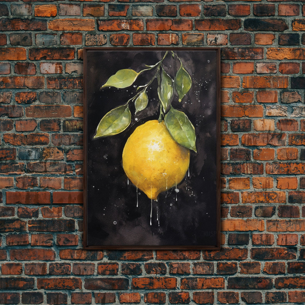 Food Art, Lemon Wall Decor, Fruit Wall Art, Kitchen Wall Art, Minimalist Wall Art, Wall Decor, Canvas Print, Wall Art, Framed Canvas Art