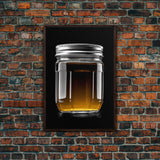 Mason Jar Wall Art, Kitchen Wall Decor, Jar Art, Minimalist Art, Wall Decor, Canvas Art, Wall Art, Framed Canvas Wall Decor