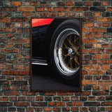 Hot Rod Muscle Car Art, Hot Rot Photography Print, Framed Canvas or Poster, Close Up Shot Of Rims, Orange Hot Rod, Gift For Him