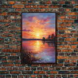 Sunset Wall Art, River Art Print, Landscape Wall Art, Nature Print, Canvas Print, Wall Art, Vertical Art, Going Away Gift, Over Bed Wall Art