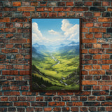 Mountains Wall Art, Valley Art, River Wall Print, Canvas Print, Wall Art, Vertical Art, Realtor Thank You, Home Wall Decor, Dorm Room Art