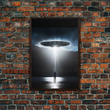 The Encounter, Framed Canvas Print, Scifi Canvas Art, UFO Photography