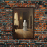 Victorian Ghost Halloween Decor, Digital Art Canvas Print, Canvas Print, Spooky Ghost Wall Art, Fall Decoration, Halloween Wall Art