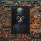 Portrait of a Victorian Steampunk Cyborg, Framed Canvas Print or Canvas, Cool Halloween Decor, Gothic Art