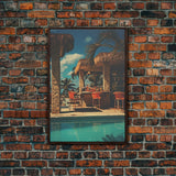 Pool Decor, Bar Decor, Outdoor Wall Decor, Canvas Print, Wall Hanging, Portrait Art, Apartment Wall Decor, First Home Gift, Trendy Wall Art
