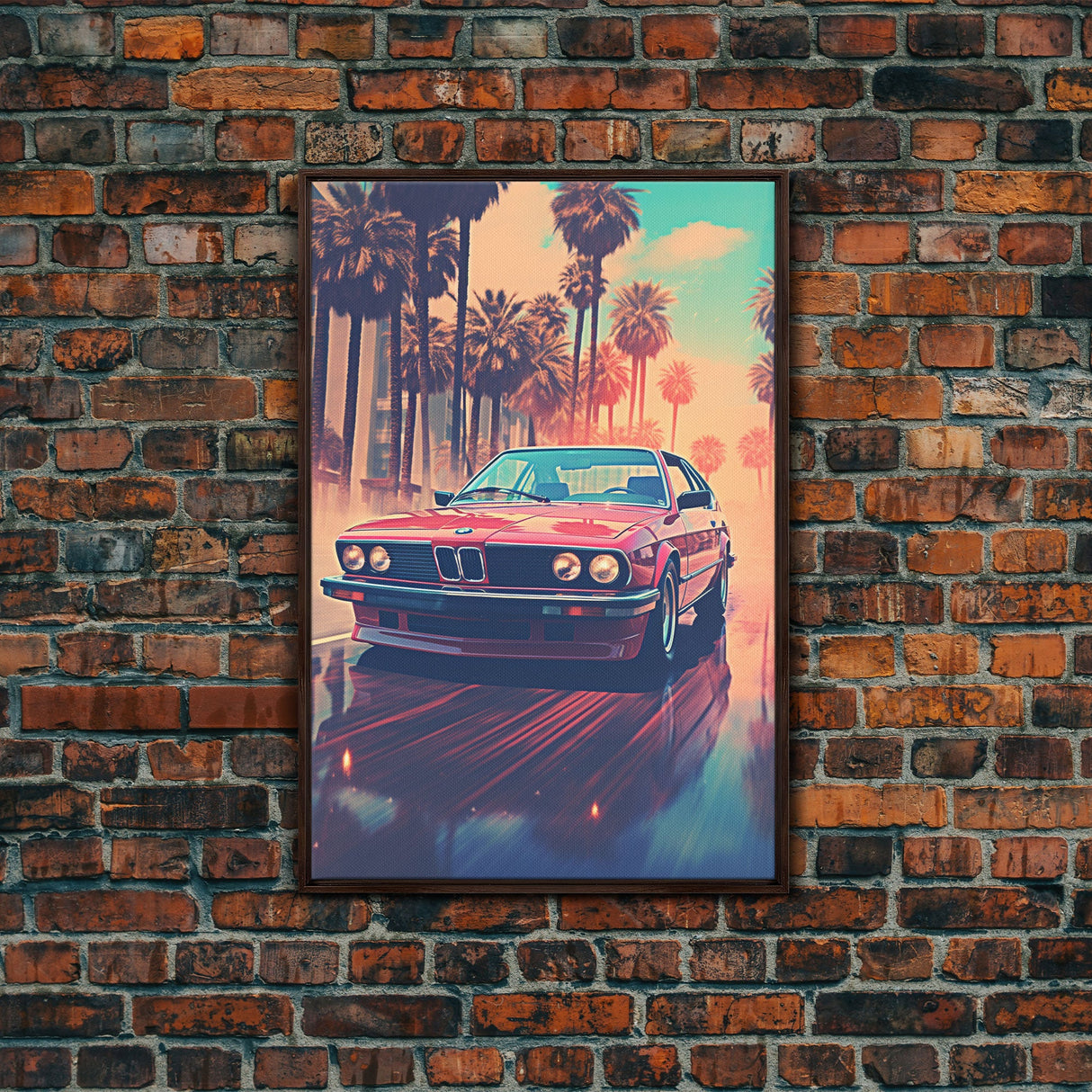 Red Sports Car, Classic Car Wall Art, Canvas Print, Wall Hanging, Portrait Art, Car Lover Gift, Above Bed Decor, Dorm Room Art, Office Decor