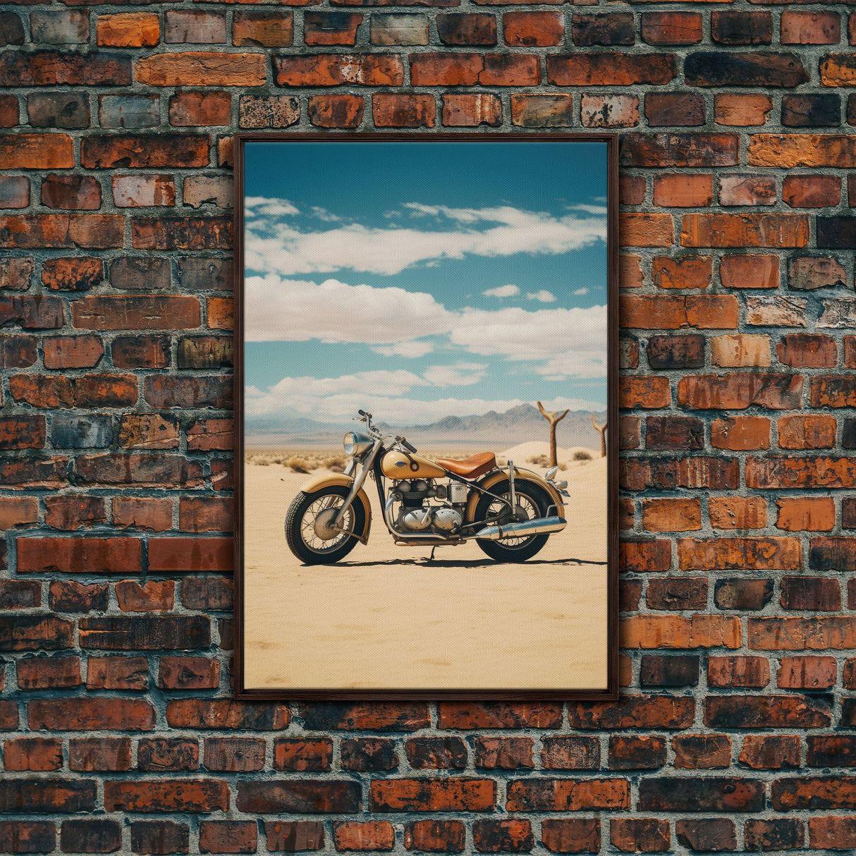 Motorcycle Wall Art, Man Cave Wall Art, Canvas Print, Wall Hanging, Portrait Art, Gift For Friend, Tiny House Decor, Home Decor Prints