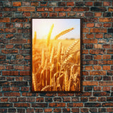 Wheat Field Print, Nature Wall Art, Canvas Print, Wall Hanging, Portrait Art, Farmhouse Wall Decor, Country Wall Art, Kitchen Prints