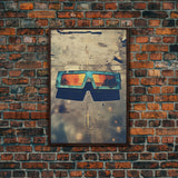Retro Sunglasses, Retro Art, Minimalist Wall Art, Canvas Print, Wall Hanging, Portrait Art, Office Wall Decor, Living Room Prints, RV Decor