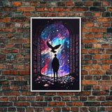 here in my garage, knowledge, retro style library art, framed canvas print