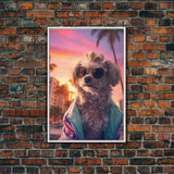 Shih Tzu In Sunglasses Blue Tracksuit Wall Print, Dog Portrait, Dog Art Print, Framed Wall Art, Framed Canvas, Wall Print, Wall Canvas