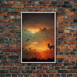 Los Angeles, California at sunset, canvas print, ready to hang wall art