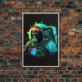 To The Moon, Space Ape Astronaut, Framed Canvas Print, GME, NFT Style Decor, Large Wall Art