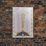 Art Deco Wall art, Framed Canvas Print, Art Deco, Gold art, Pastel colors, Midcentury Modern, Office decor, Living room art, Beautiful art