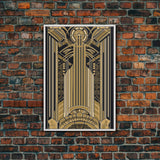 Art Deco Pattern Wall art - Framed Canvas Print - Art Deco - Gold & black art - Wonderful art - Lines art - Geometric art - Office wall art