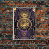 Midcentury Modern Wall art, Framed Canvas Print, Art Deco, Patterns art, Ornament art, Purple & gold art, Original painting, Bright colors