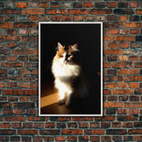 Portrait of a Calico Cat, Framed Canvas Print, Cat Art, Cat Photography, Cat Wall Art