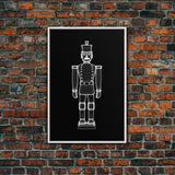 Nutcracker Wall Decor, Outline Art, Christmas Art Print, White Art, Minimalist Print, Wall Decor, Canvas Print, Wall Art, Framed Canvas