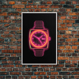 Vaporwave Wrist Watch Wall Decor, Vibrant Watch Wall Art, Minimalist Print, Wall Decor, Canvas Print, Wall Art, Framed Canvas