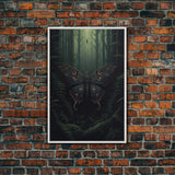 Butterfly Wall Decor, Butterfly In Woods, Green Wall Art, Insect Wall Decor, Wall Decor, Canvas Print, Wall Art, Framed Canvas