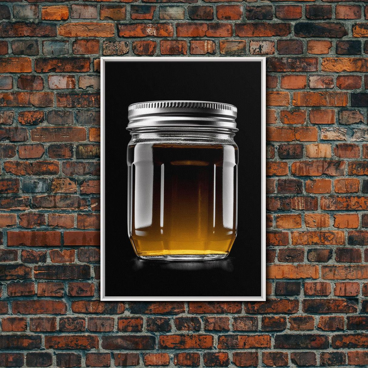 Mason Jar Wall Art, Kitchen Wall Decor, Jar Art, Minimalist Art, Wall Decor, Canvas Art, Wall Art, Framed Canvas Wall Decor