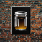 Mason Jar Wall Art, Kitchen Wall Decor, Jar Art, Minimalist Art, Wall Decor, Canvas Art, Wall Art, Framed Canvas Wall Decor