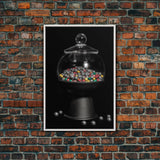 Gumball Machine Wall Art, Candy Dispenser Wall Decor, Kitchen Art, Minimalist Print, Wall Decor, Canvas Print, Wall Art, Framed Canvas