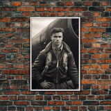 World War 2, Vintage Photo, Aviation Wall Art, Pilot Wall Art, Canvas Print, Wall Art, Vertical Print, Gift For Him, Office Wall Art