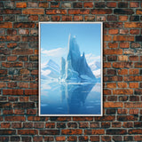 Iceberg Wall Art, Iceland Wall Art, Seascape Wall Print, Canvas Print, Wall Art, Vertical Art, Gift For Family, Above Couch Wall Art