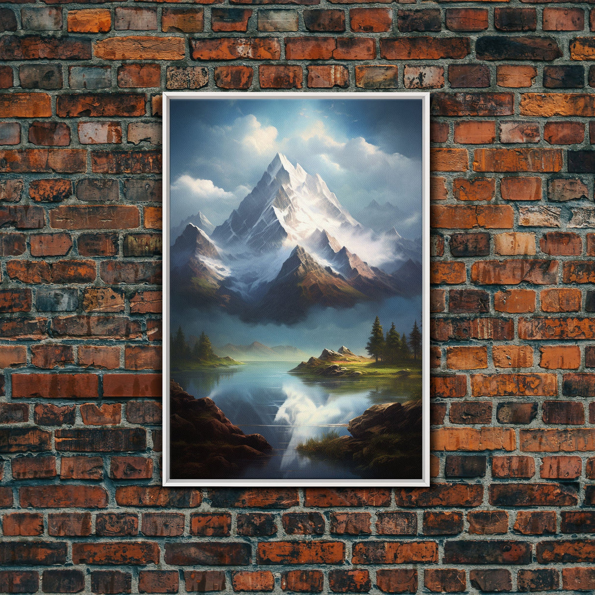 Mountains Wall Art, Lake Wall Print, Landscape Wall Art, Canvas Print, Wall Art, Vertical Art, Client Gift, Ranch House Decor, Office Prints