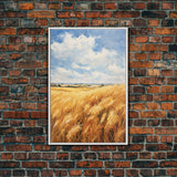 Wheat Feld Wall Art. Farm Wall Print, Landscape Art, Canvas Print, Wall Art, Vertical Art, Gift For Friend, Farmhouse Wall Decor, RV Decor
