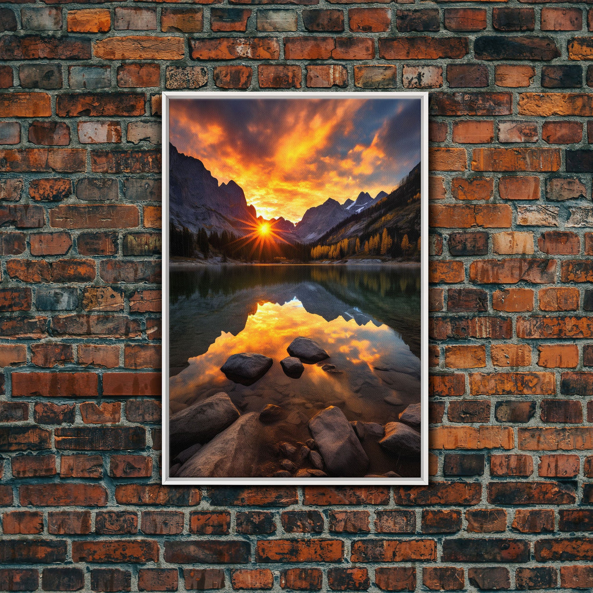 Lake Wall Art, Landscape Print, Nature Wall Art, Trees Wall Art, Canvas Print, Wall Art, Vertical Art, Congratulations Gift, Above Bed Art