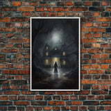 The Haunting, Goth Wall Art, Goth Art, Framed Canvas Print, Halloween Decor, Goth Art Print, Victorian Halloween Decoration
