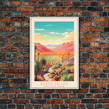 Death Valley National Park California Travel Art, National Park Print, Minimalist Travel Art, Midcentury Modern Style Landscape Painting