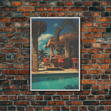 Pool Decor, Bar Decor, Outdoor Wall Decor, Canvas Print, Wall Hanging, Portrait Art, Apartment Wall Decor, First Home Gift, Trendy Wall Art