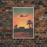 Helicopter, Chopper, Aviation Art, Helicopter Gifts, Canvas Print, Wall Hanging, Portrait Art, Dorm Room Art, Teen Boy Wall Art, Client Gift